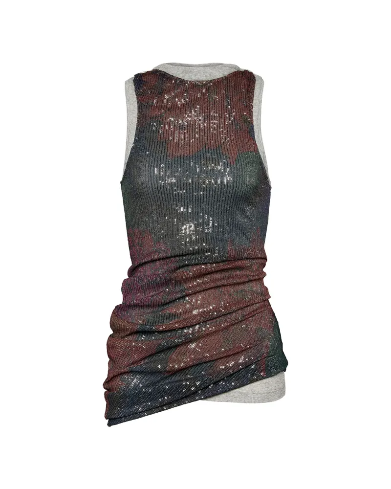 Maison Margiela Sequin-embellished Draped Top Green