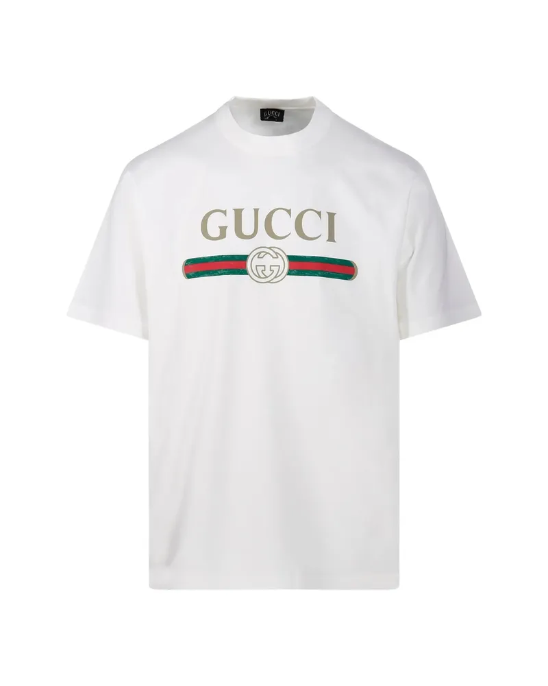 Gucci Logo-print T-shirt Neutrals