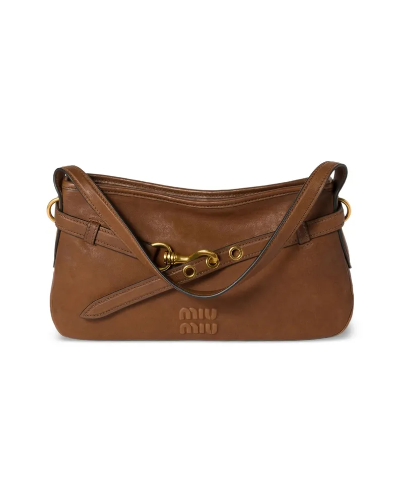 Miu Miu Aventure Shoulder Bag Brown
