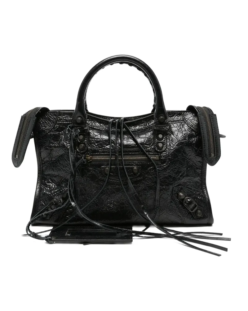 Balenciaga Small Le City Leather Tote Bag Black