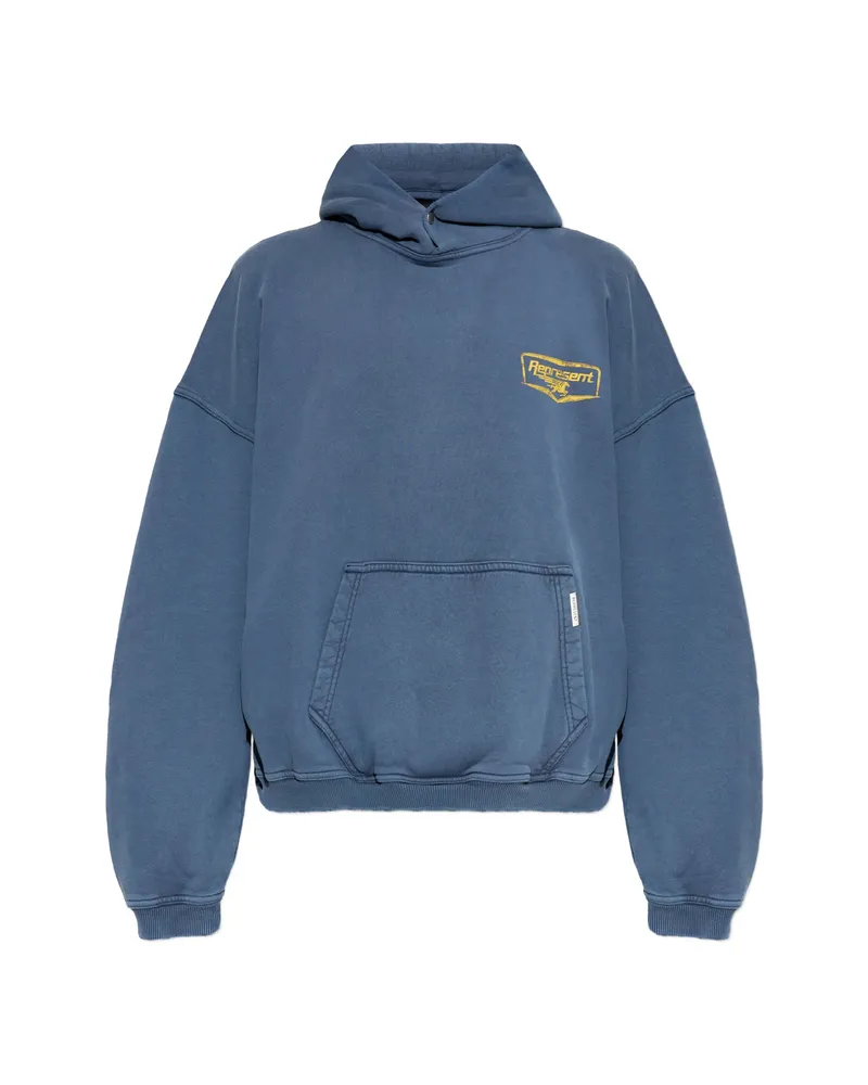 REPRESENT Graphic Print Hoodie Blue