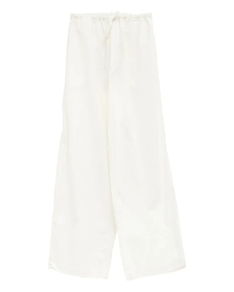 Baserange Drawstring Straight Trousers White
