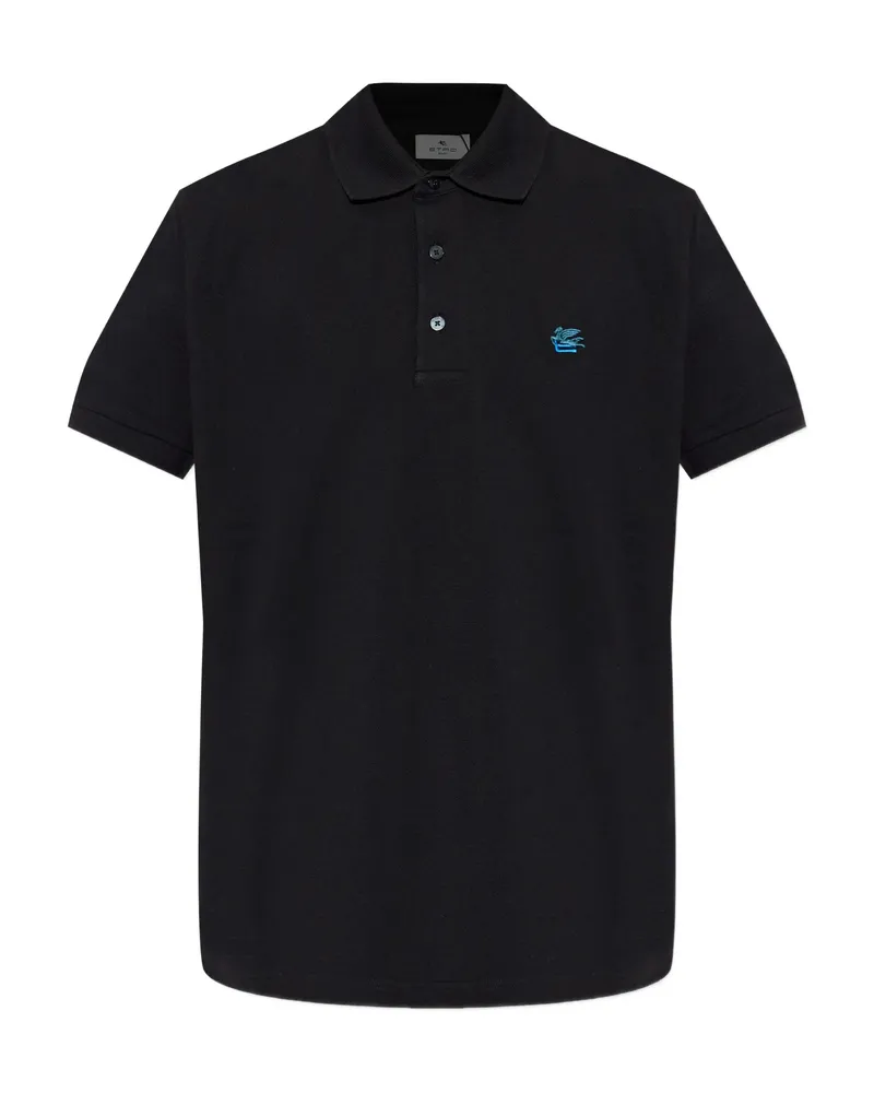 Etro Embroidered Polo Shirt Black