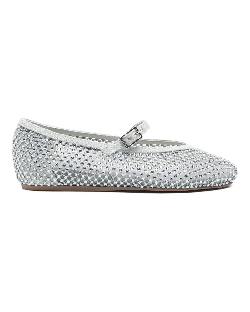 Le Silla Gilda Round-toe Ballet Flats Silver