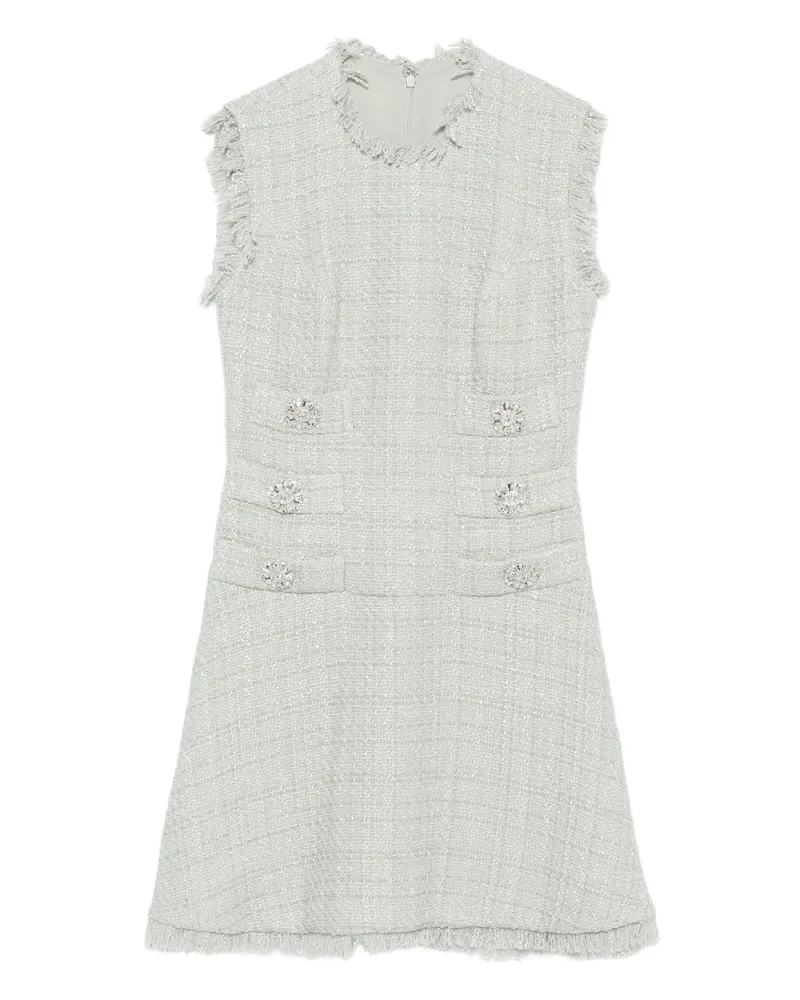 COSTARELLOS Tweed Mini Dress Green