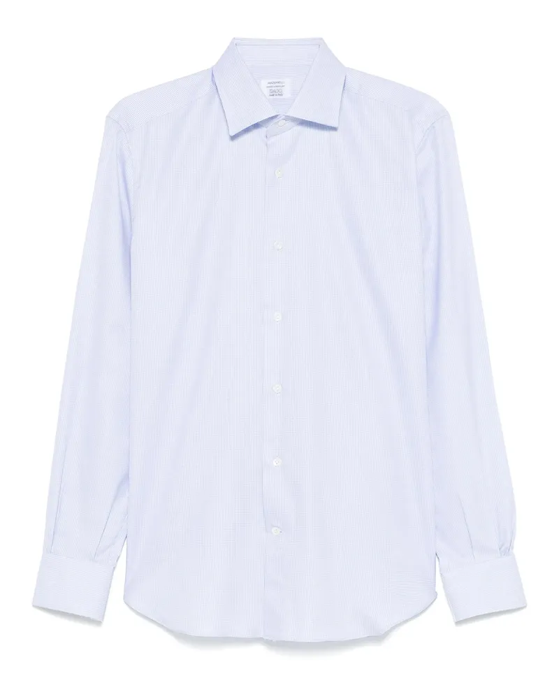 MAZZARELLI Mini-check Shirt Blue