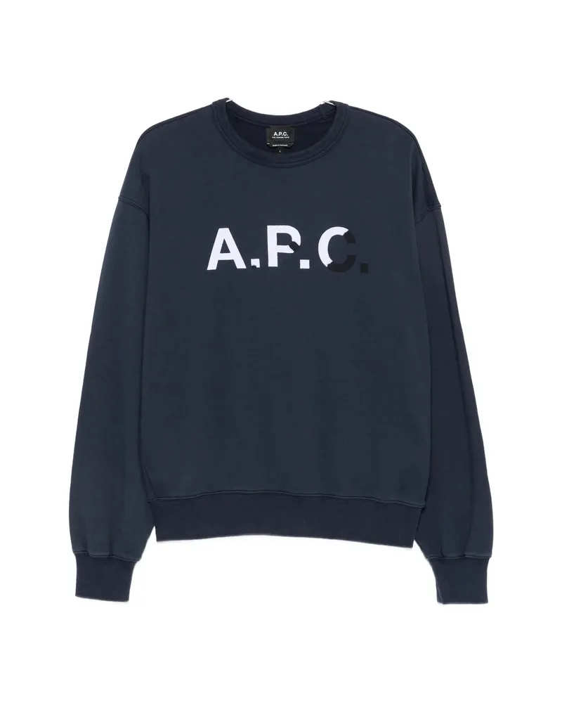 A.P.C. A. p.c. Logo-print Sweatshirt Blue