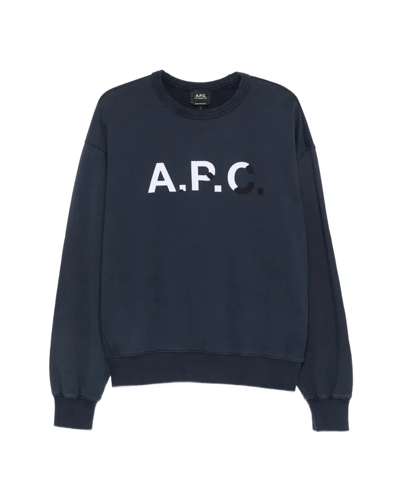 A.P.C. A. p.c. Logo-print Sweatshirt Blue