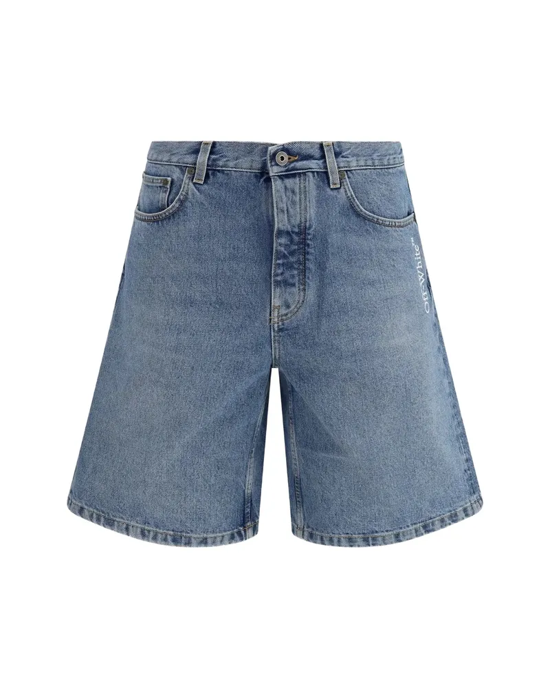 OFF-WHITE Half Arrow Denim Shorts White