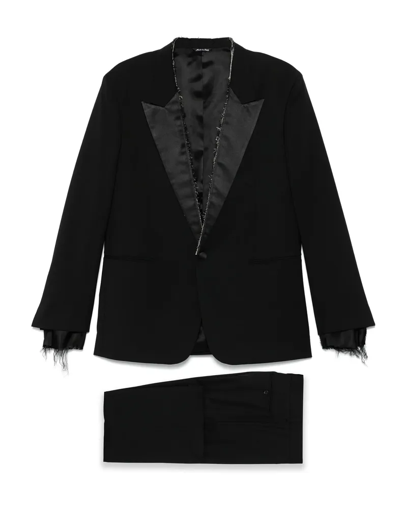 ERALDO Frayed-detail Suit Black