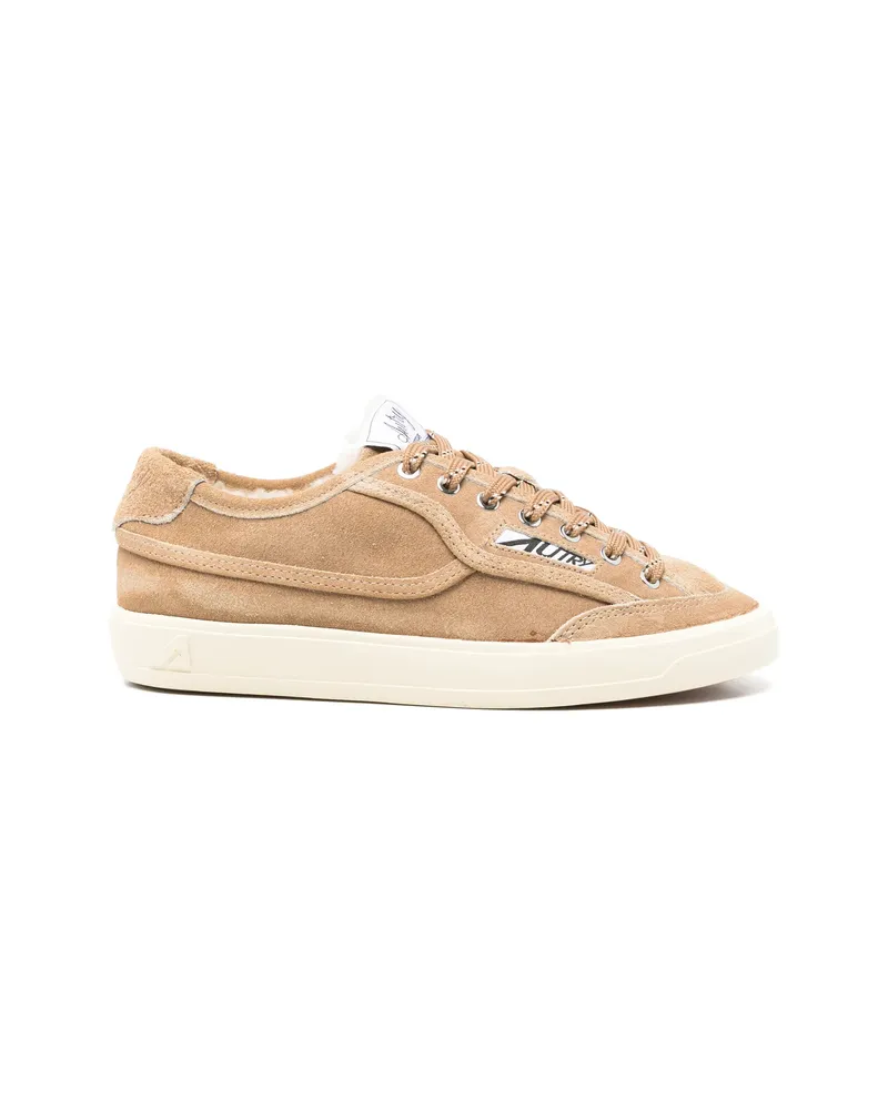 AUTRY Windscape Shearling-lined Suede Sneakers Neutrals