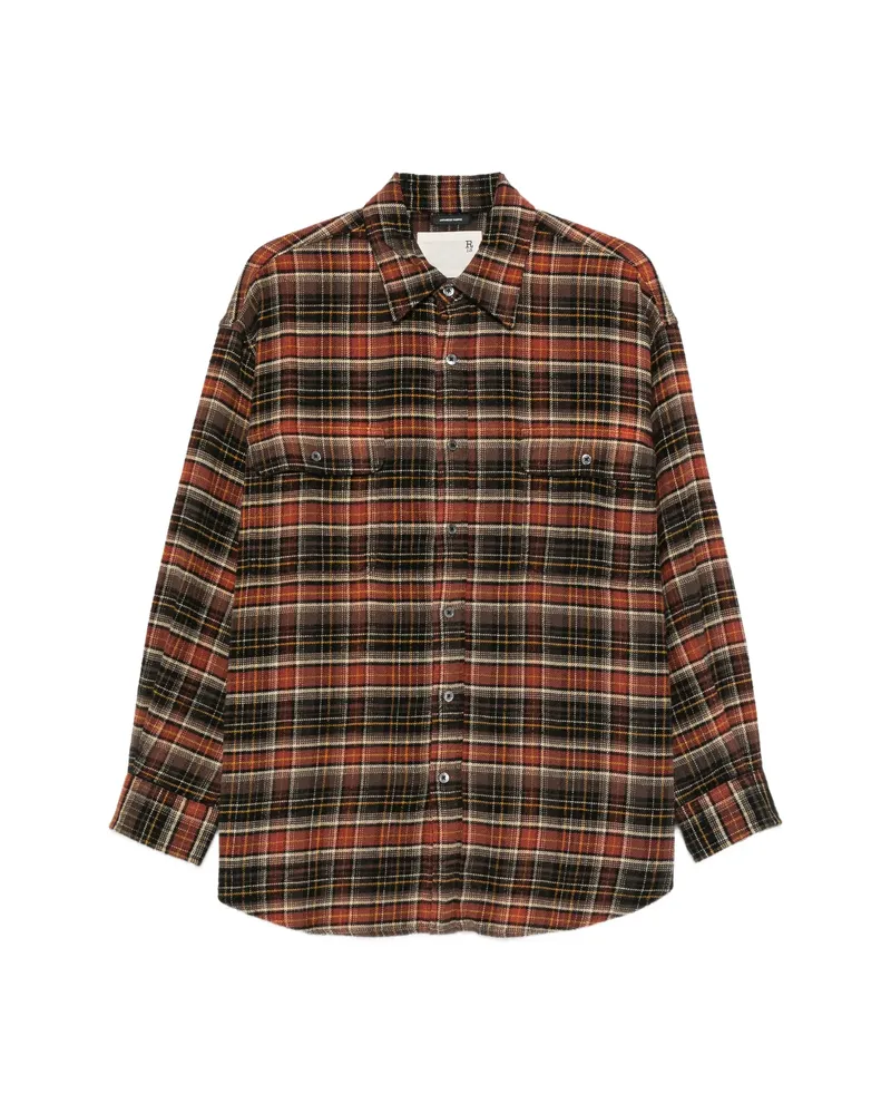 R13 Plaid Buttoned Shirt Black