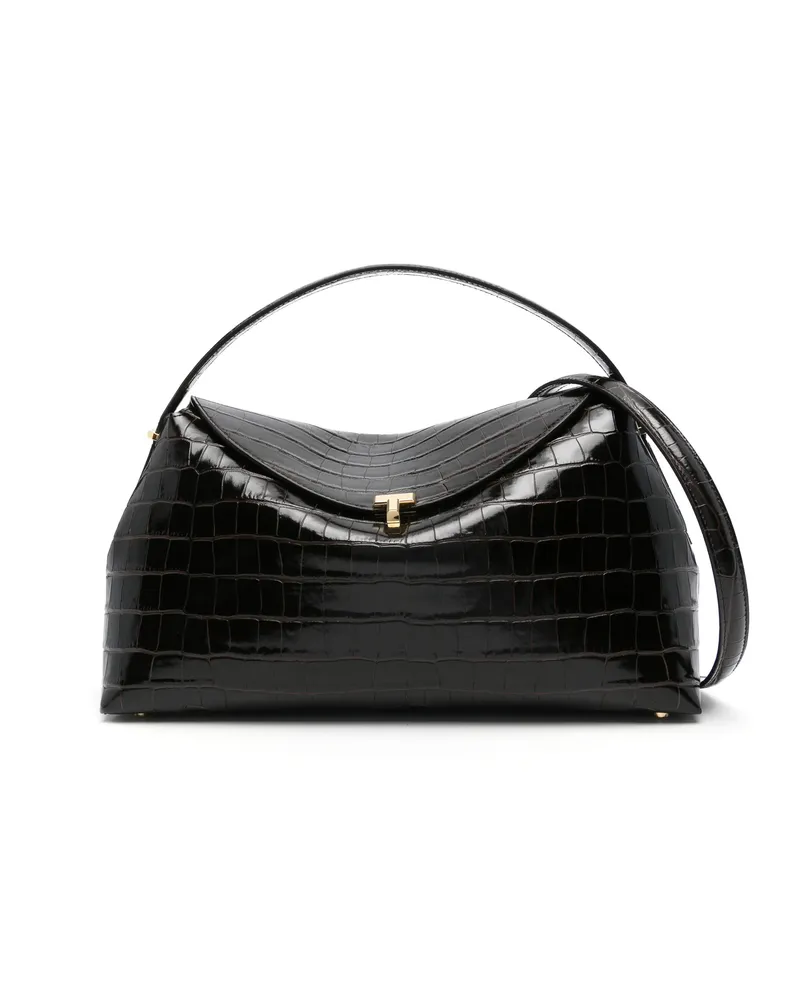 Totême T-Lock Top Handle Bag Brown