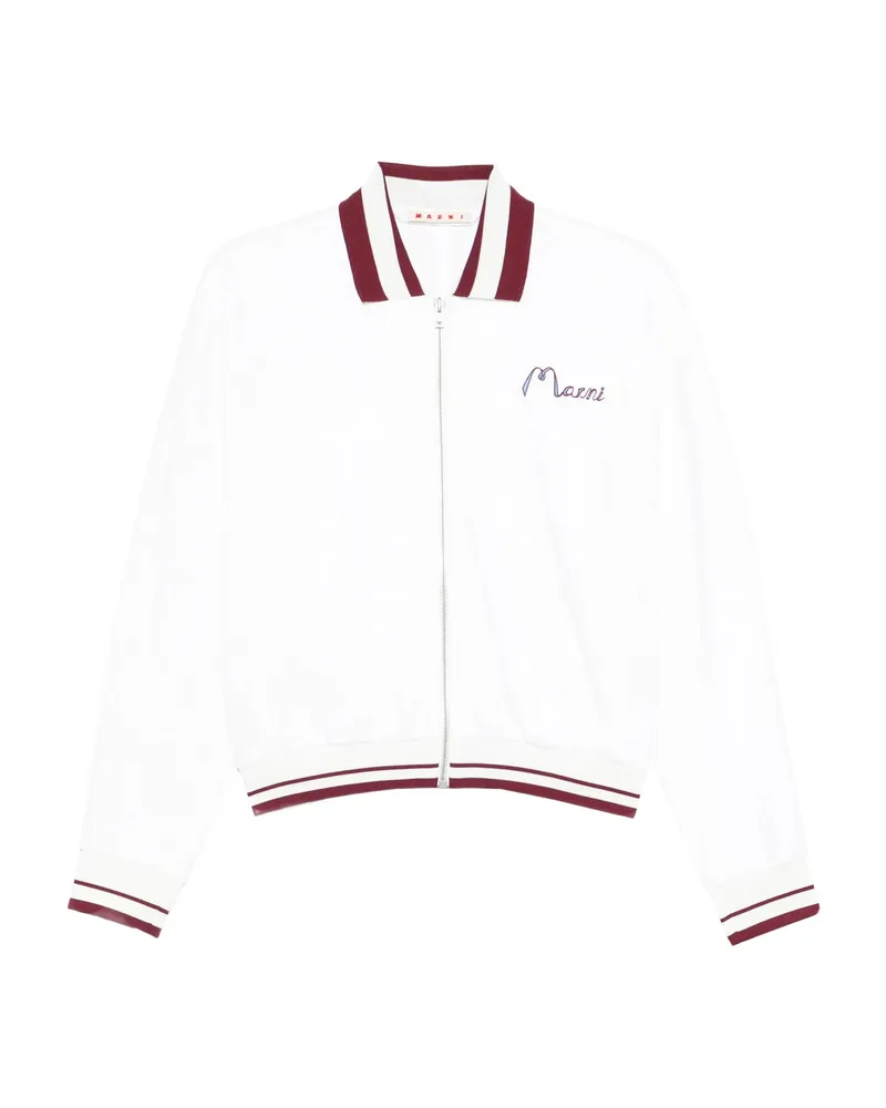 Marni Embroidered Sweater White