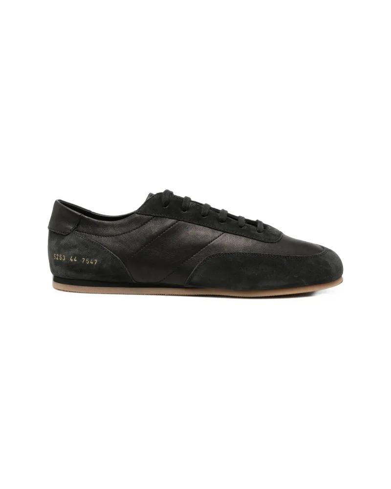 Common Projects Minimal Suede-panelled Leather Sneakers Black