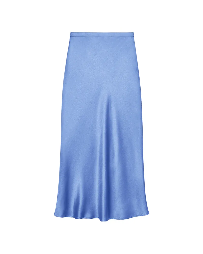 Anine Bing Bar Silk Skirt - Storm Blue Blue