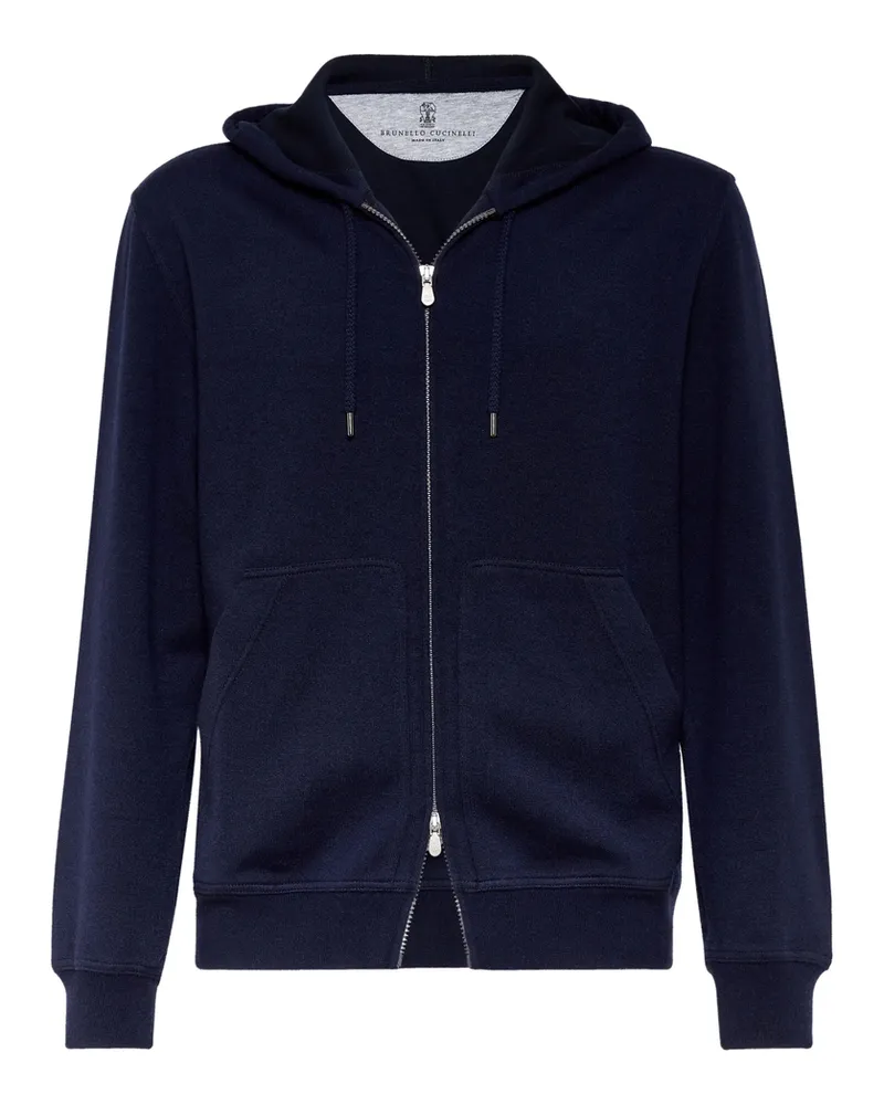 Brunello Cucinelli Long-sleeve Cashmere Hoodie Blue