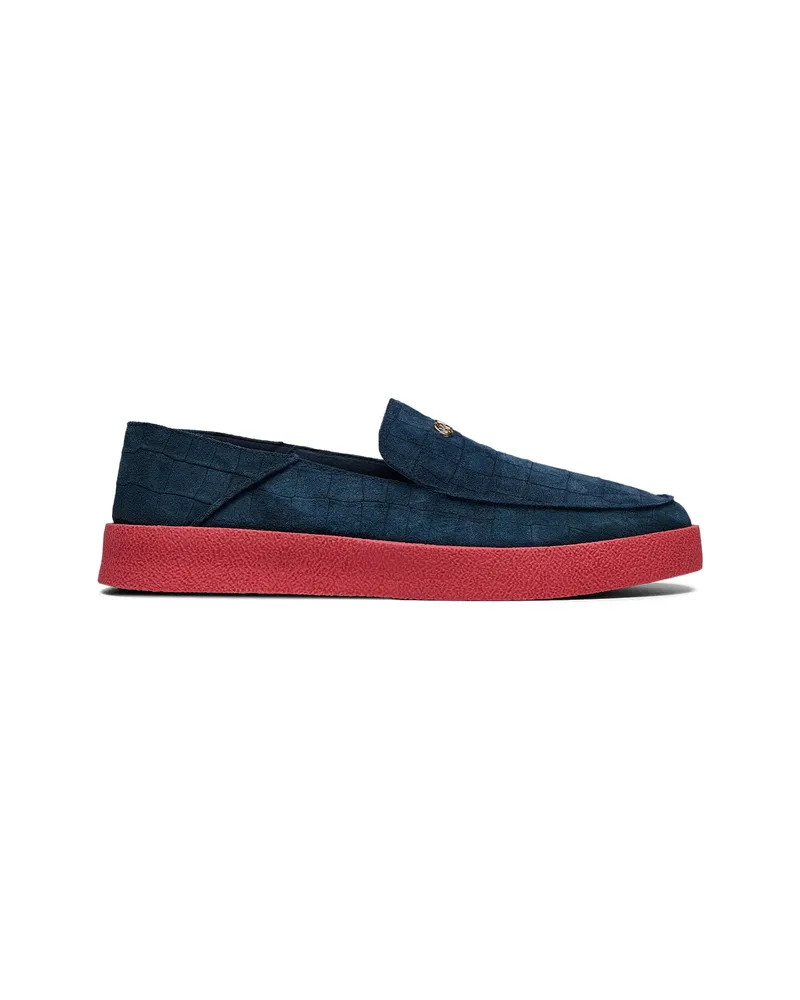 Hide & Jack Crocodile-effect Slip-on Sneakers Blue