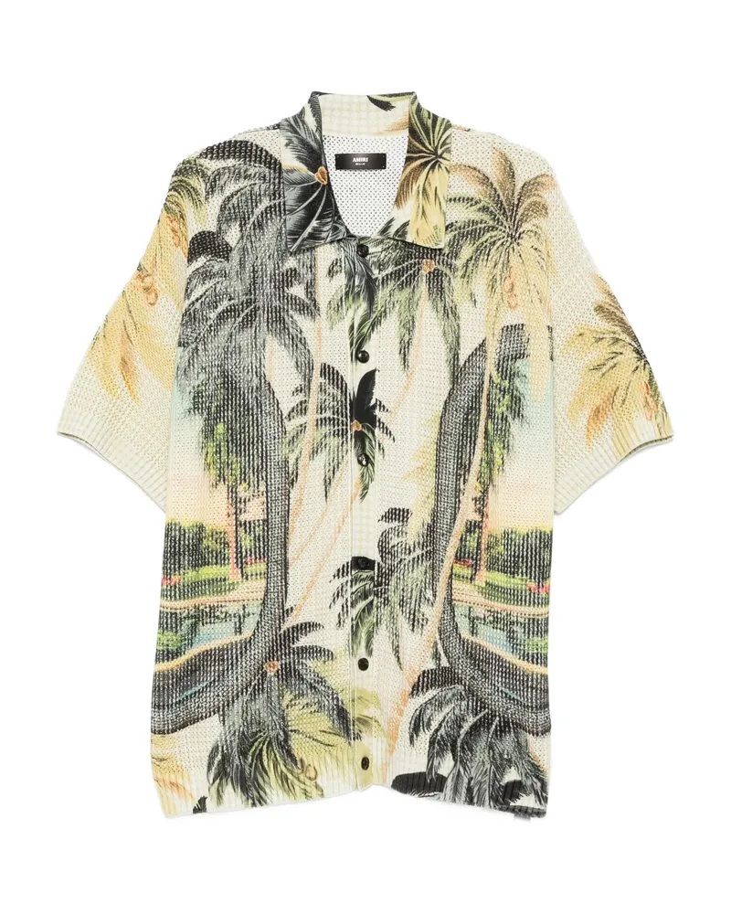 Amiri Palm Tree-print Shirt Green