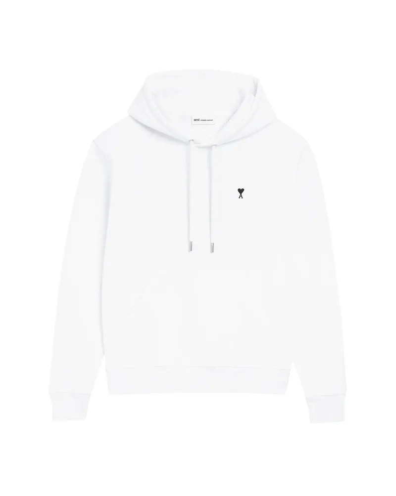 AMI Paris Ami De Coeur Cotton Hoodie White