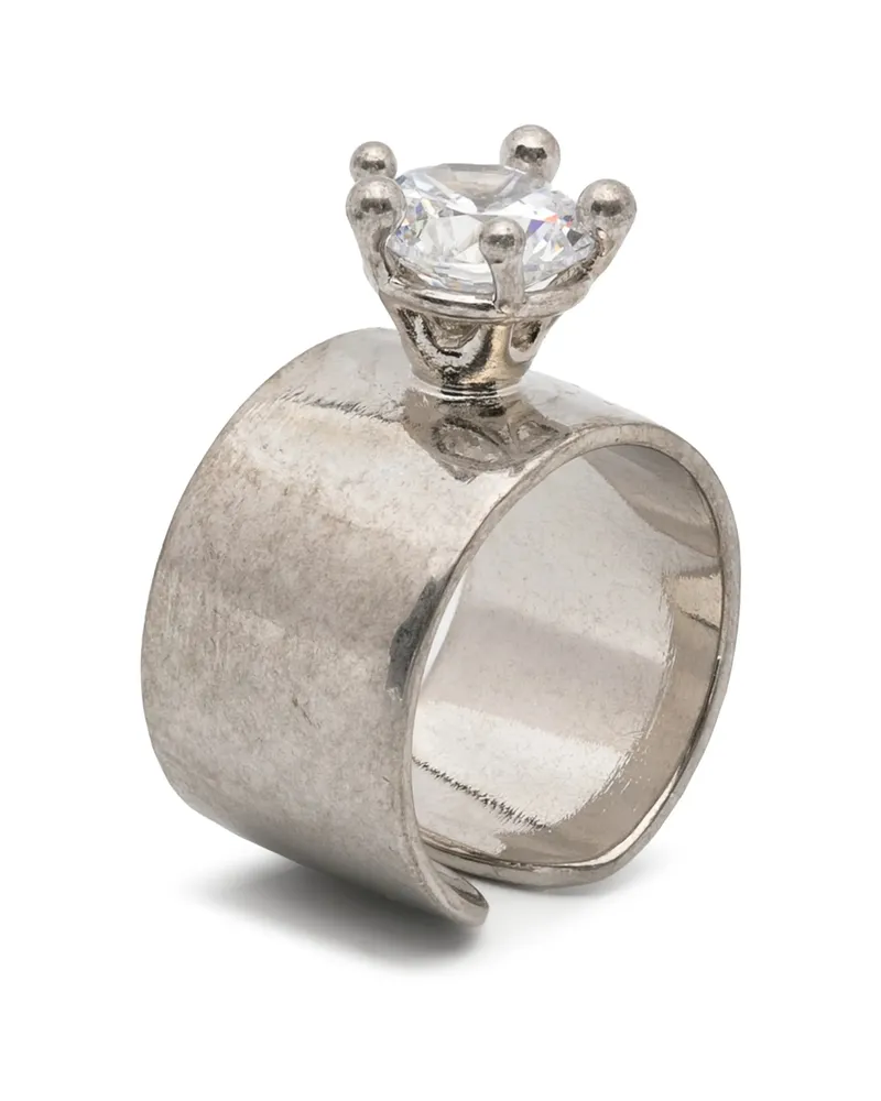 PANCONESI Small Diamanti Armour Ring Silver