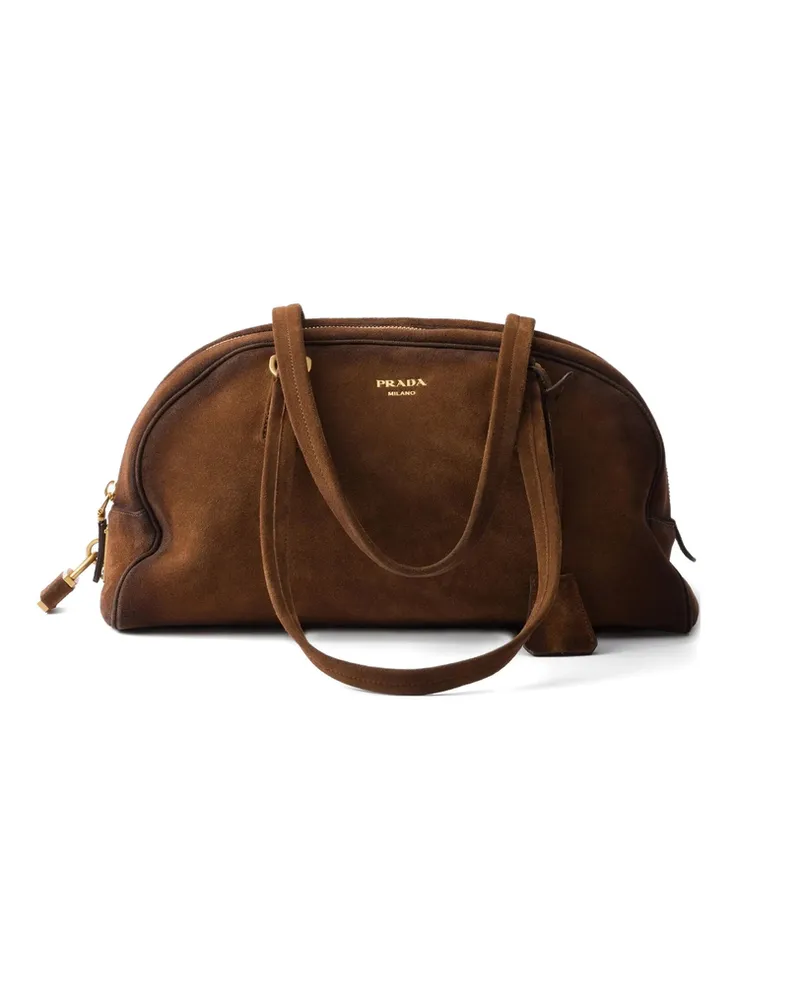 Prada Bowling Tote Bag Brown