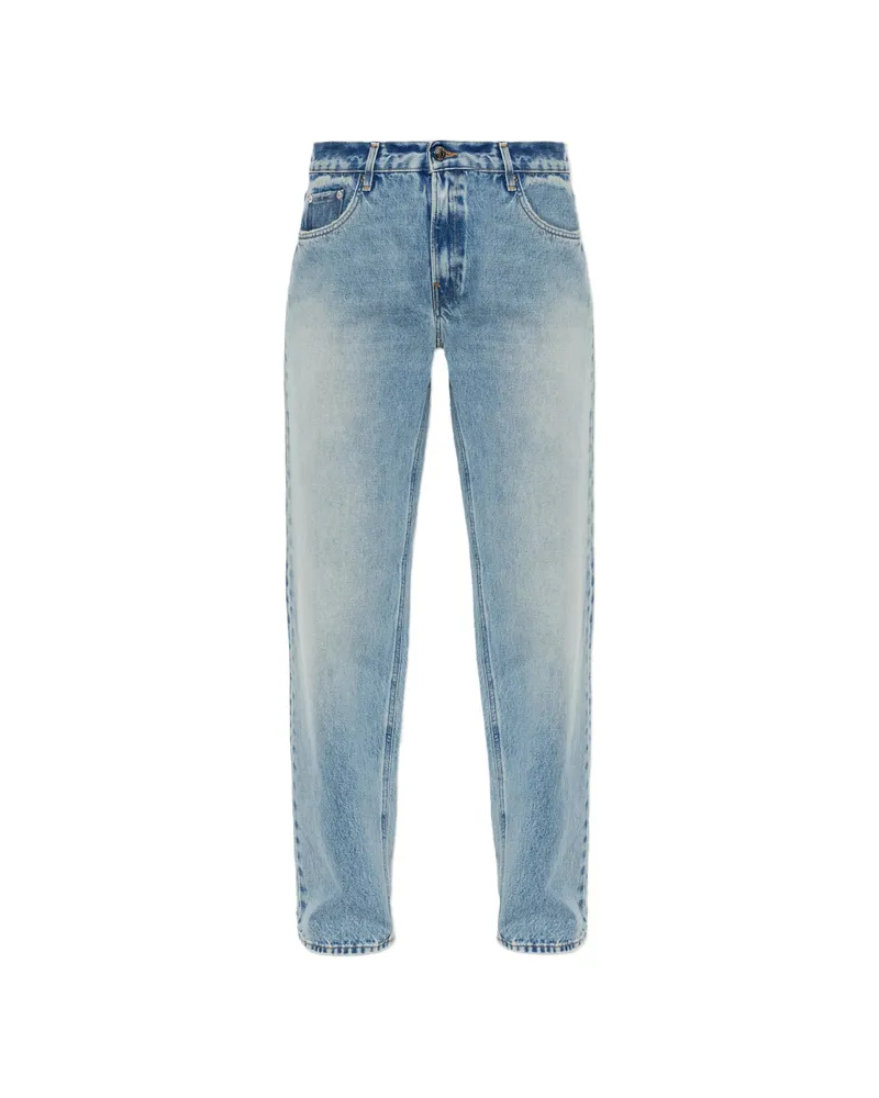 Haikure Distressed Straight-leg Jeans Blue