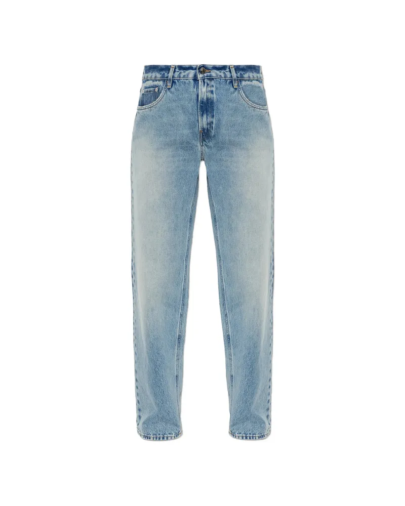 Haikure Distressed Straight-leg Jeans Blue