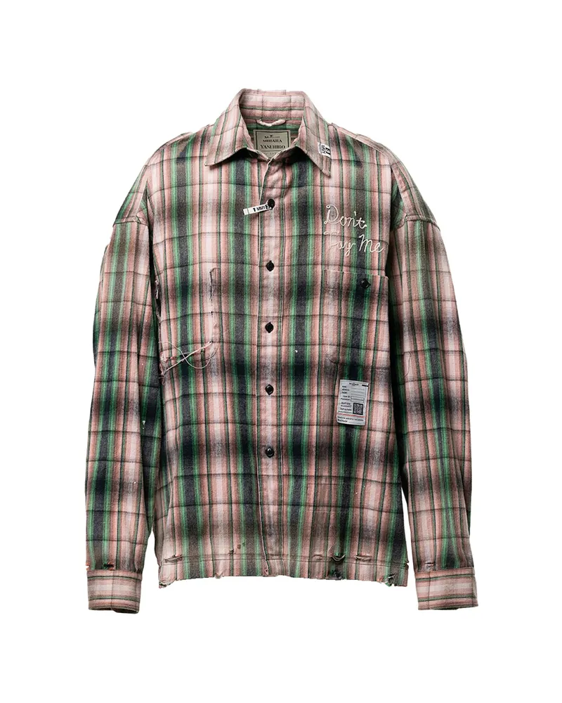 MIHARAYASUHIRO Checked Embroidered Shirt Pink