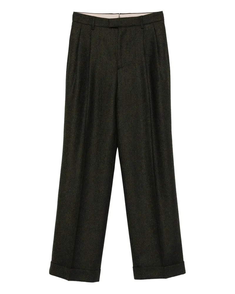 Berwich Pleated-details Trousers Green