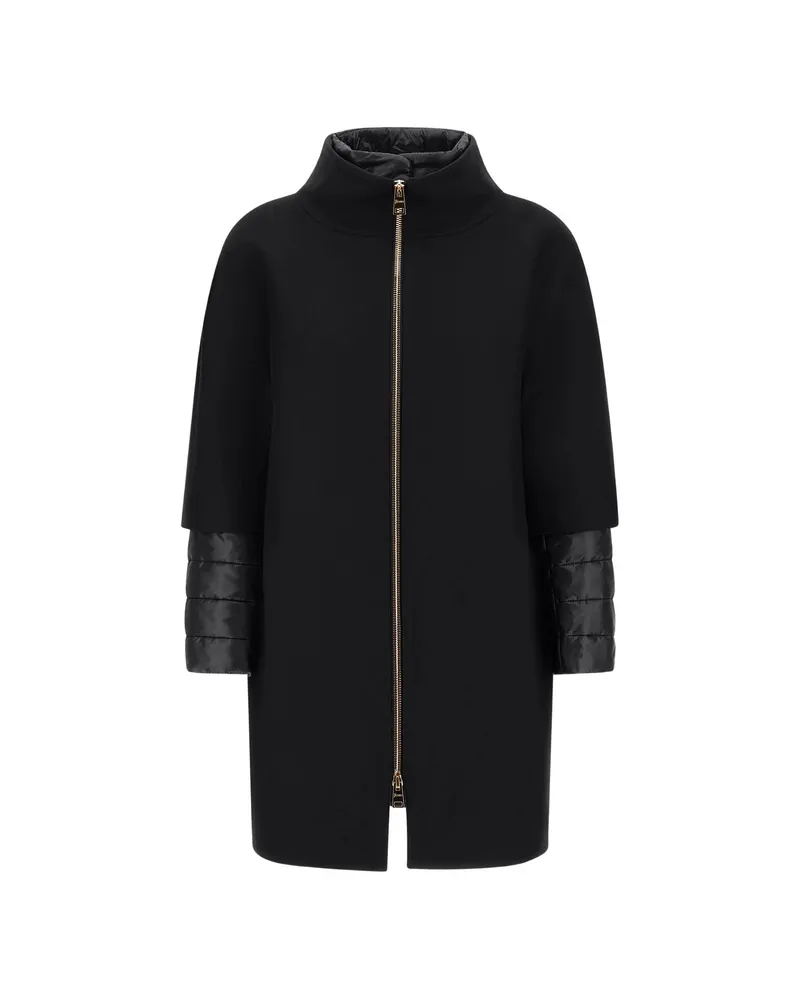 Herno Layered Zip-up Coat Black