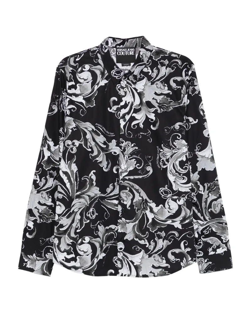 Versace Jeans Baroque-print Long-sleeves Shirt Black