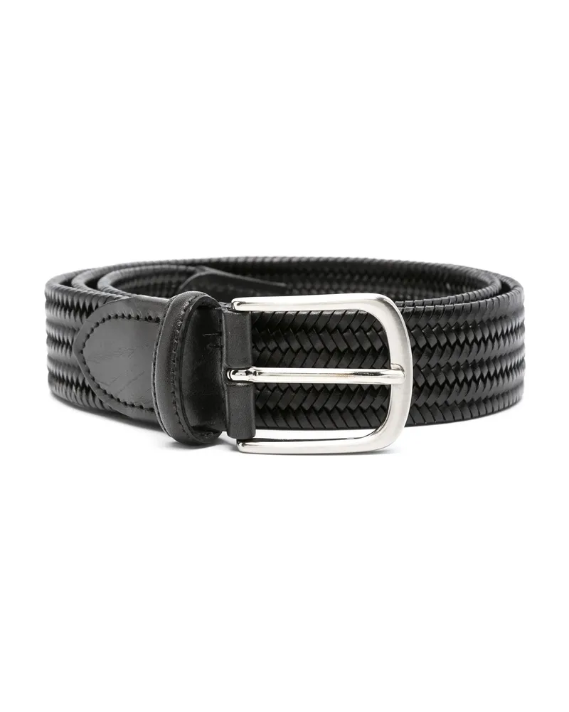 ERALDO Interwoven Leather Belt Black