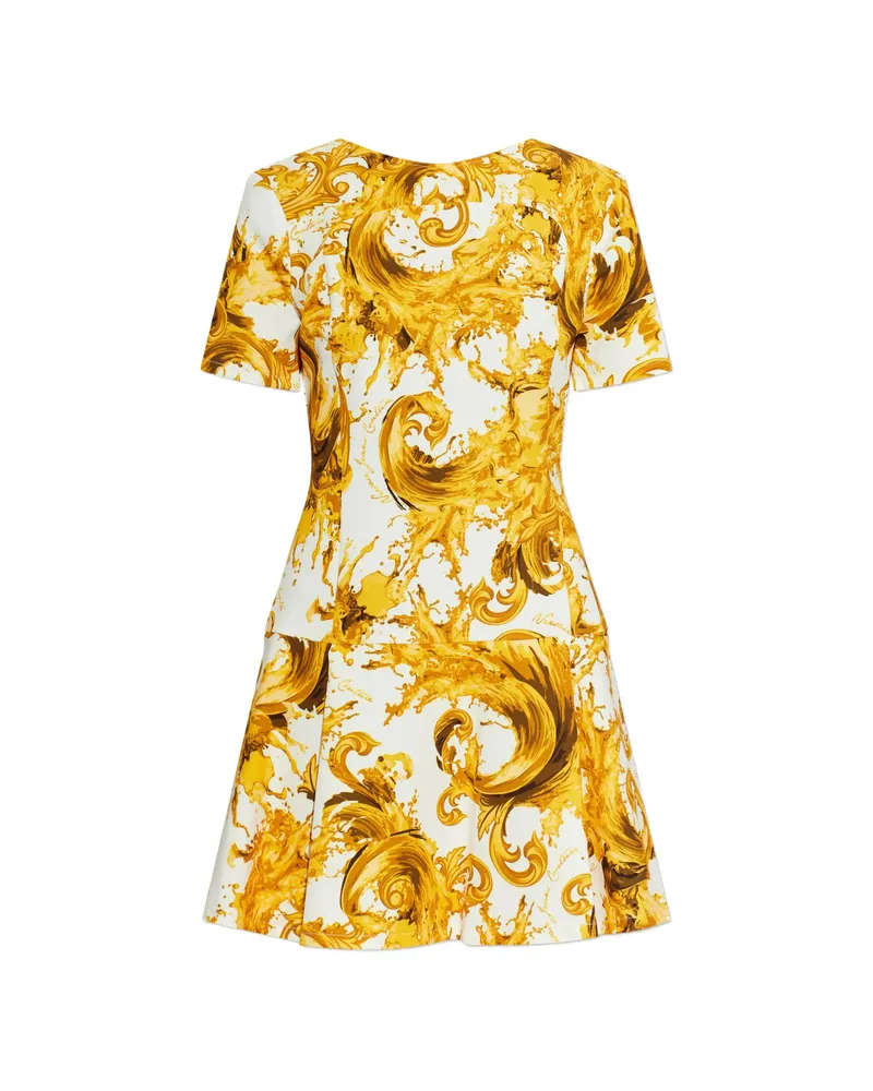 Versace Jeans Printed Short-sleeves Dress White