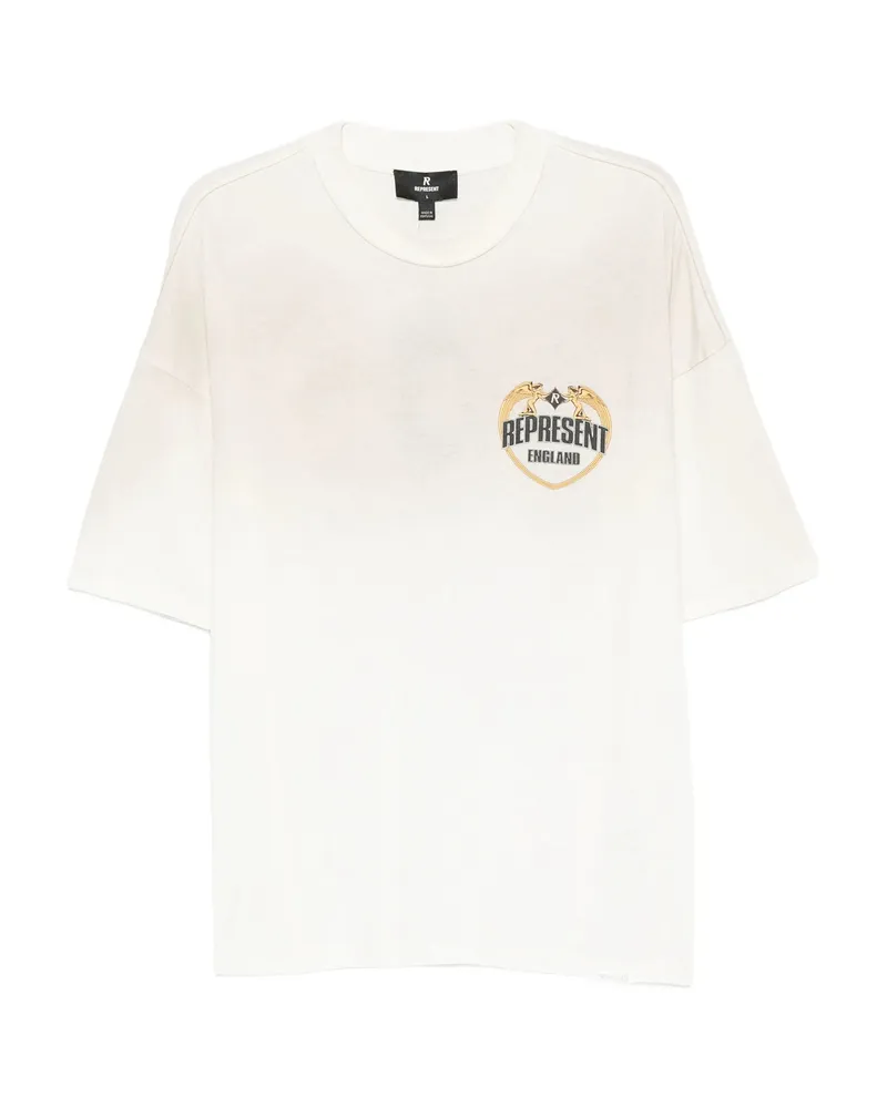 REPRESENT Graphic-print Crew-neck T-shirt Neutrals