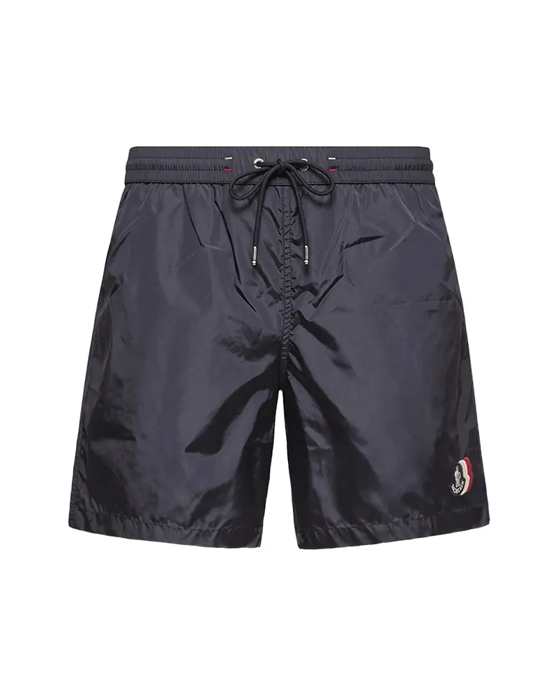 Moncler Logo-patch Drawstring Swim Shorts Blue