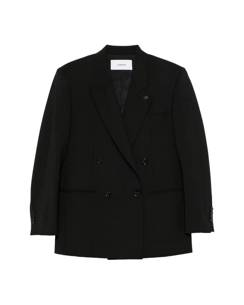 LARDINI Double-breasted Wool Jacket Black