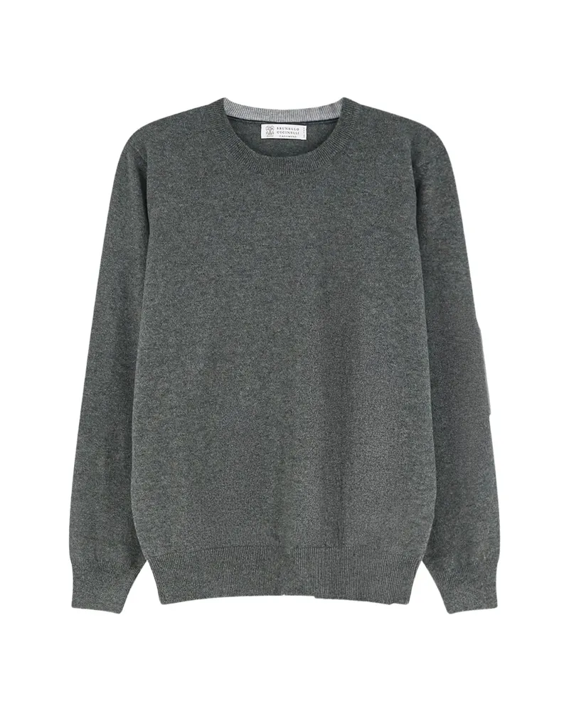 Brunello Cucinelli Crewneck Ribbed-trim Sweater Grey