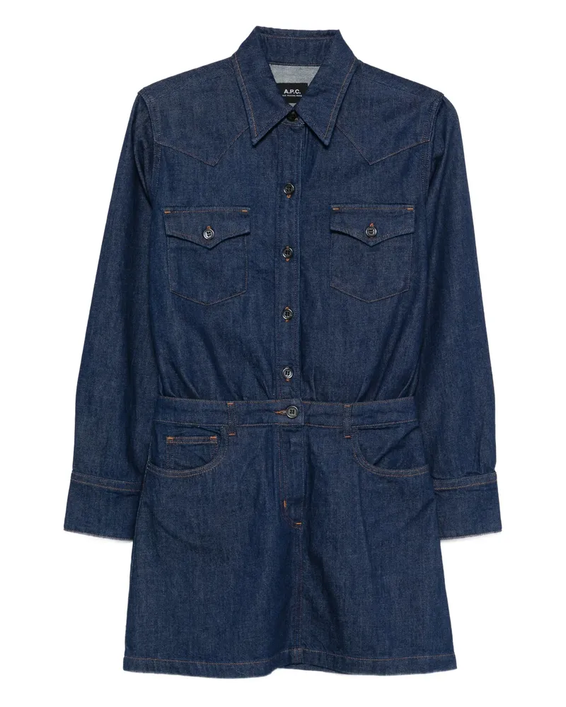 A.P.C. A. p.c. Denim Mini Dress Blue