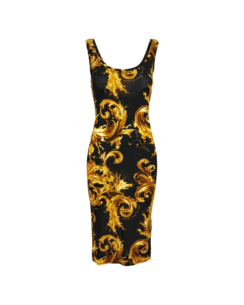 Versace Jeans Watercolor Couture-print Dress Black