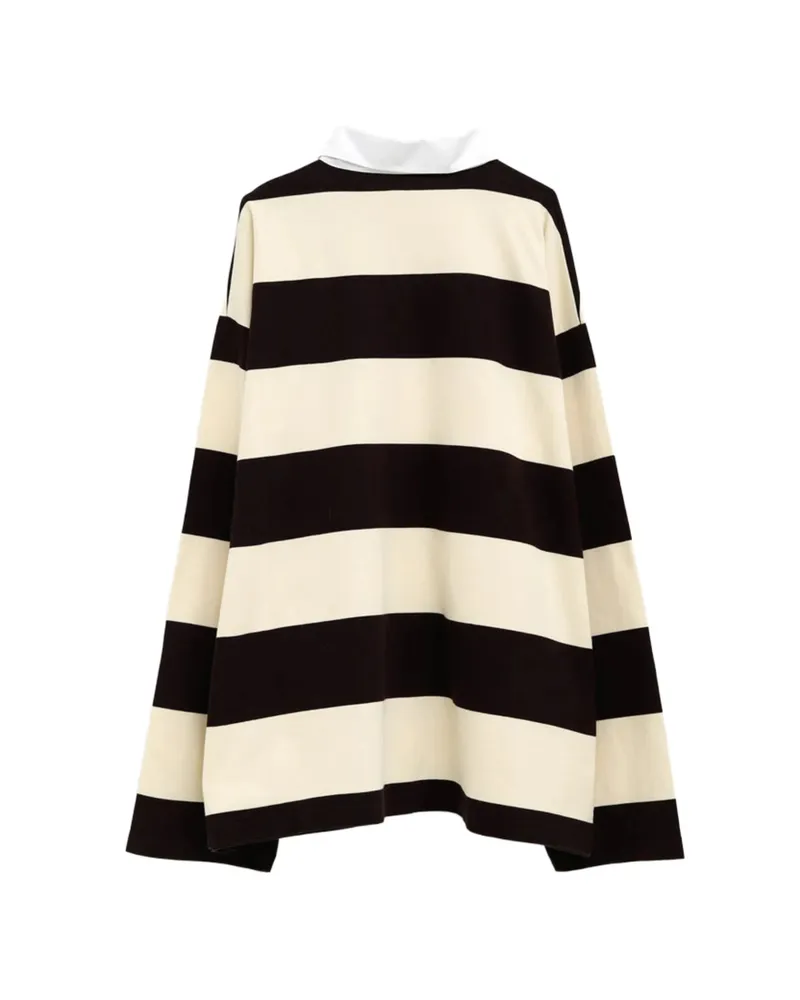 Balenciaga Striped Polo Shirt Brown