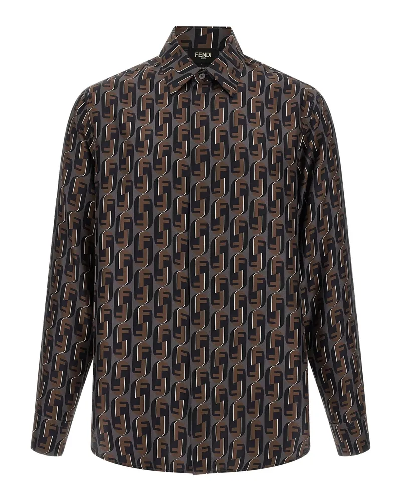 Fendi Fendinity-print Shirt Brown