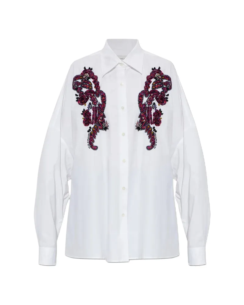 Dries van Noten Casia Appliqué-detail Shirt White