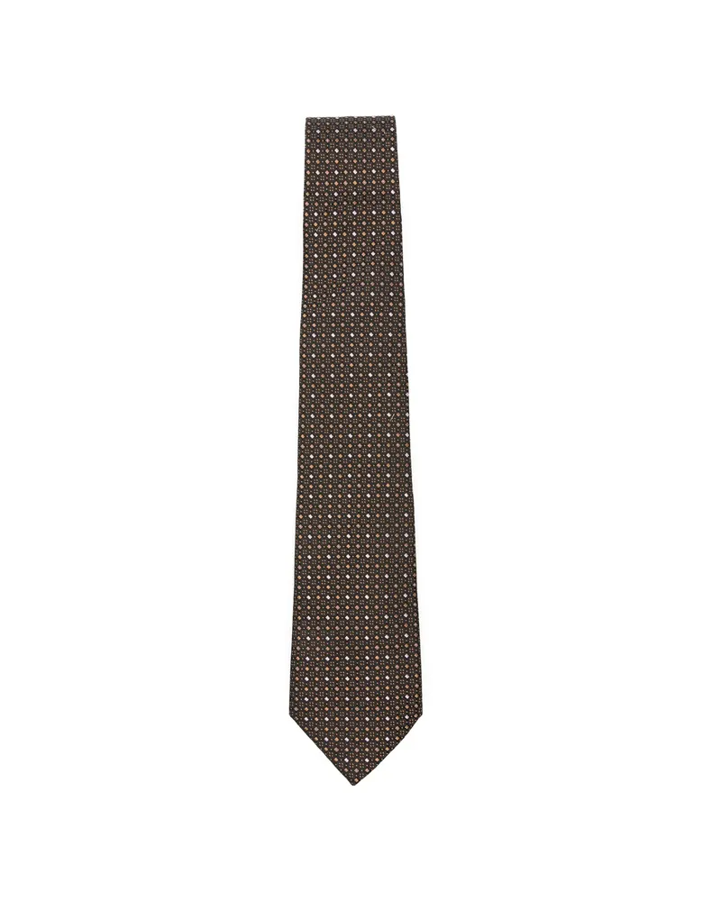 Canali Diamond-pattern Tie Brown
