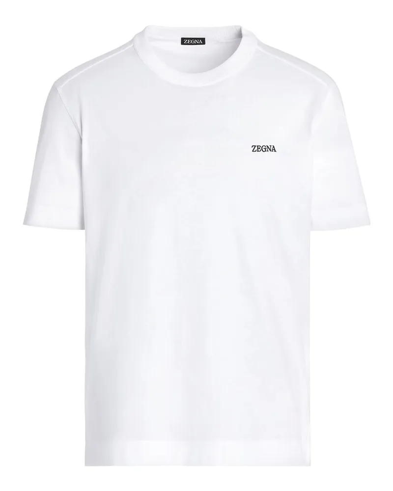 Ermenegildo Zegna Logo-embroidered Cotton T-shirt White