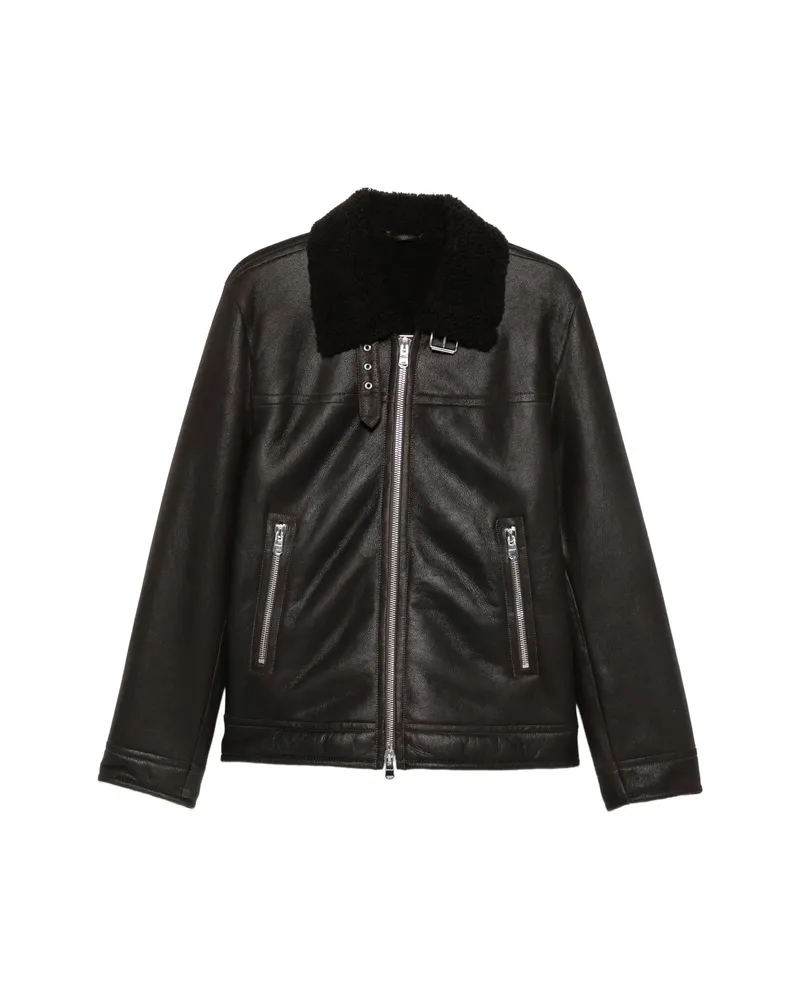 Dondup Leather Jacket Brown