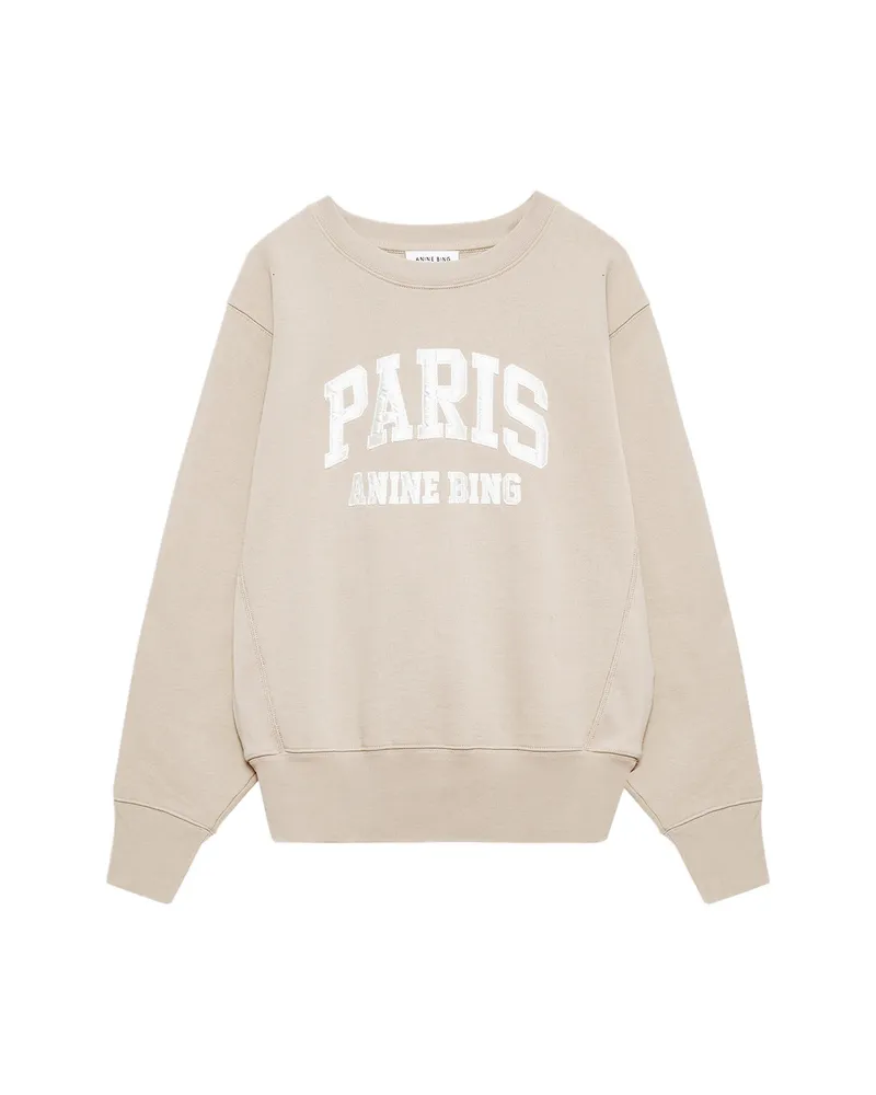 Anine Bing Paris Graphic Print Sweatshirt Neutrals