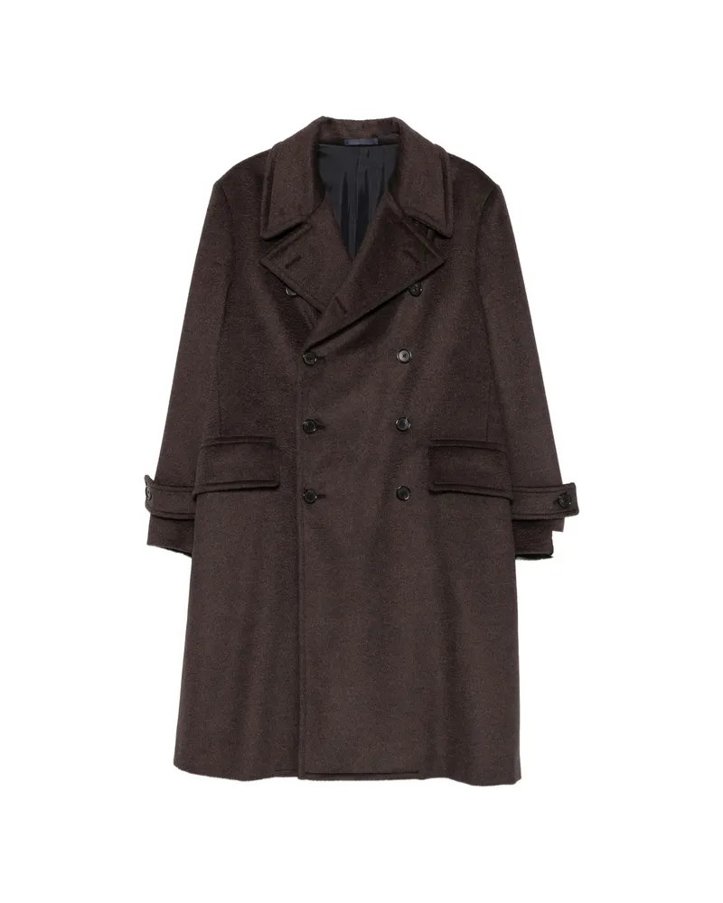 Caruso Corsaro Double-breasted Buttoned Coat Brown