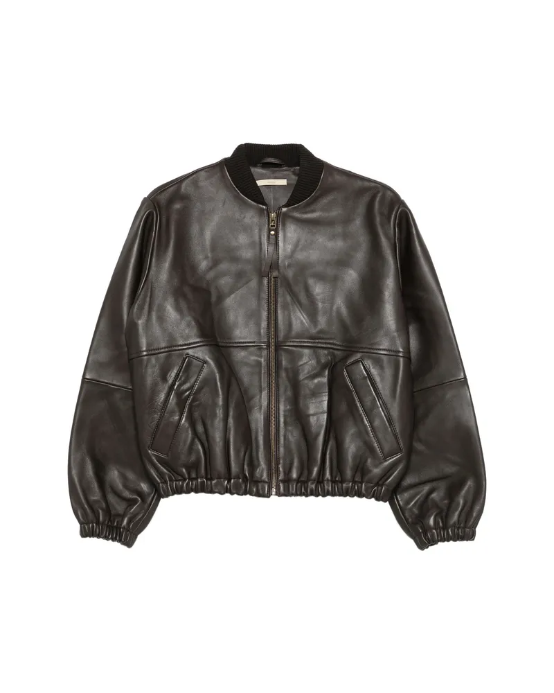 Sessùn Leather Bomber Jacket Brown