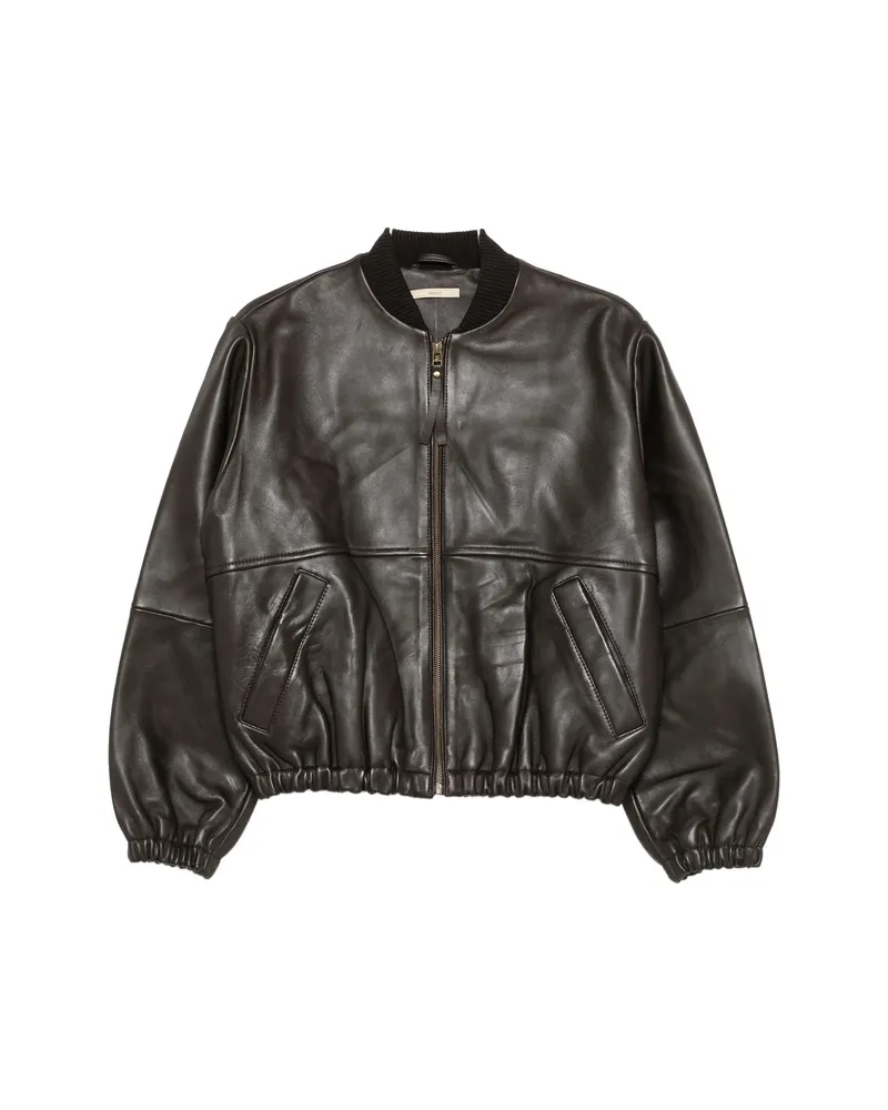Sessùn Leather Bomber Jacket Brown